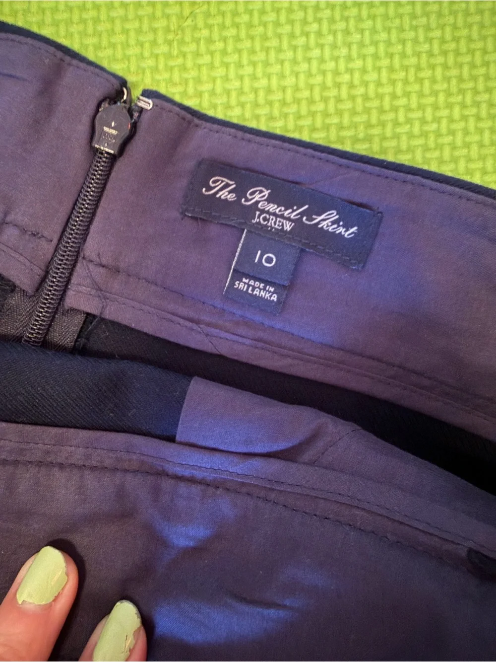 J. Crew navy pencil skirt